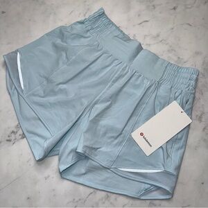 Lululemon Hotty Hot Low-Rise Lined Short 4" Powder Blue